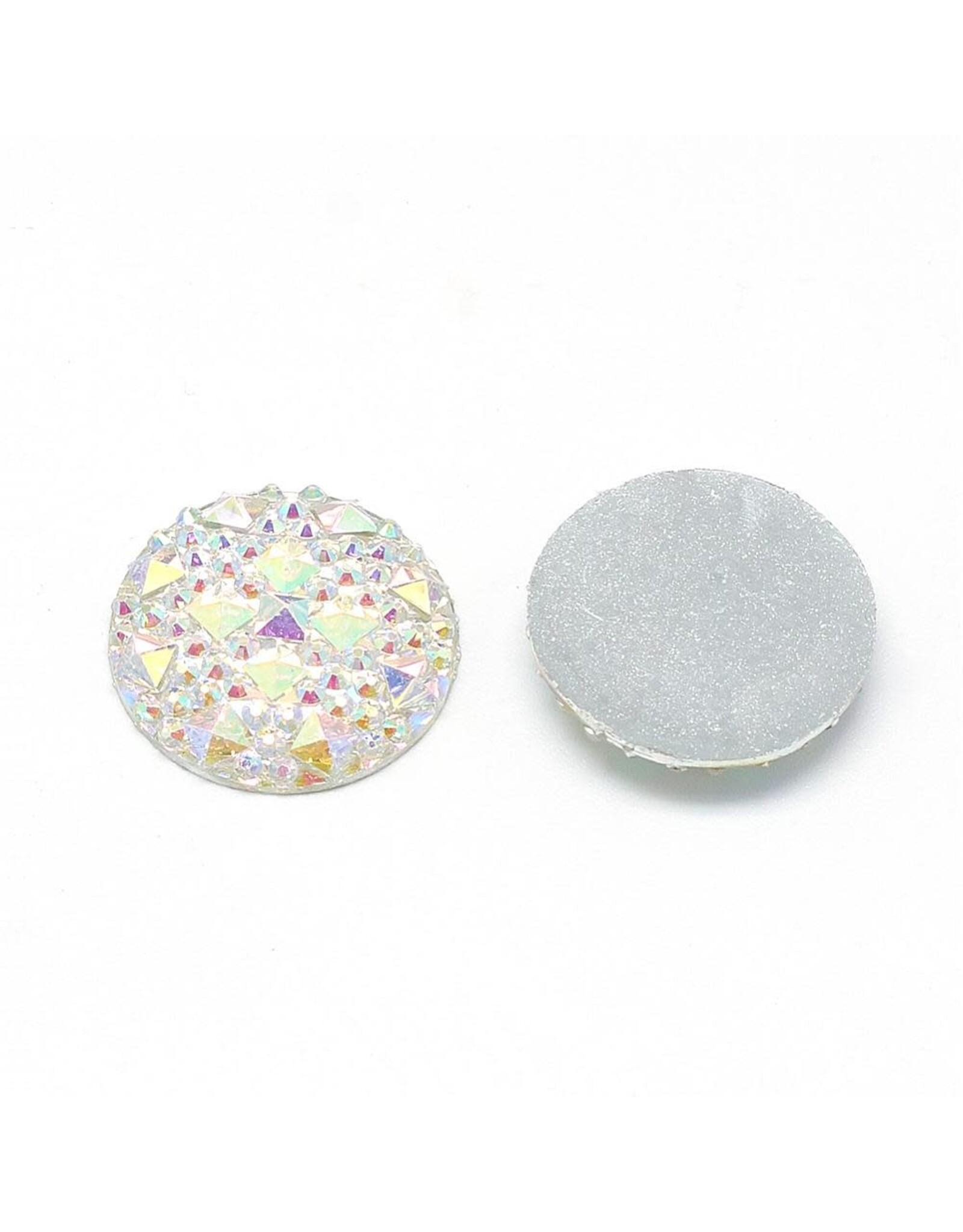 25mm Resin Round Clear AB Spiky