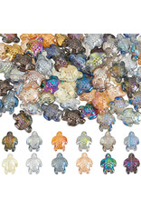 18x14mm Glass Turtle Random  Colours
