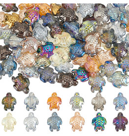 18x14mm Glass Turtle Random  Colours