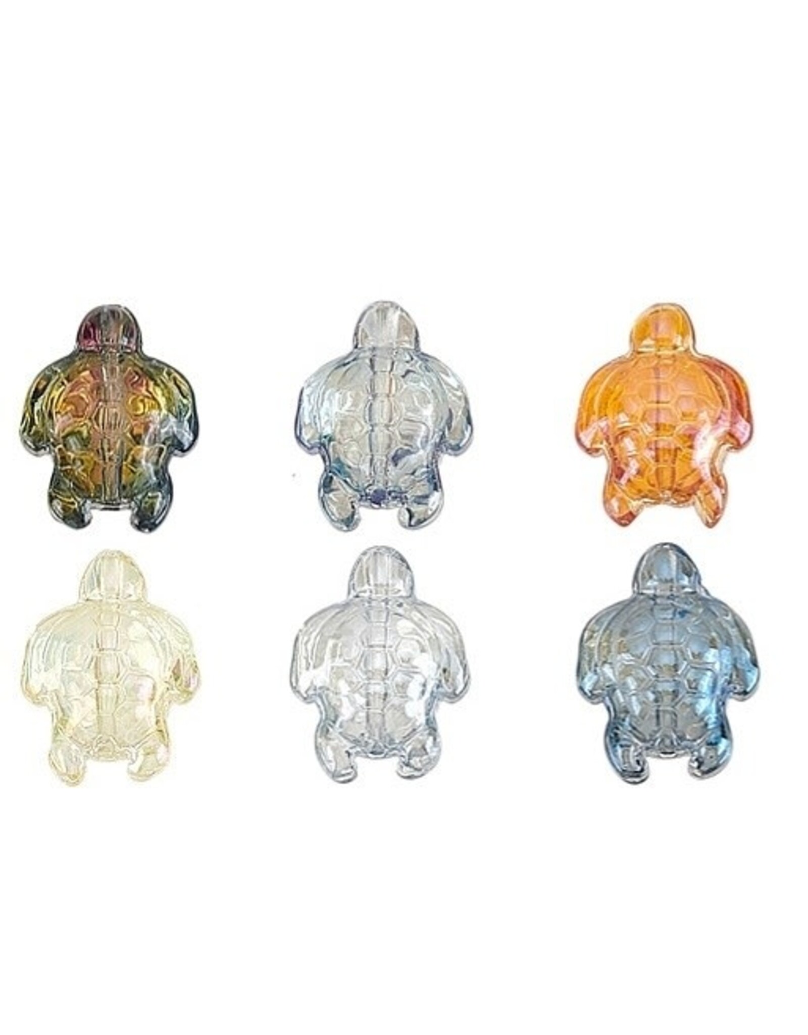 18x14mm Glass Turtle Random  Colours