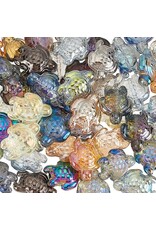 18x14mm Glass Turtle Random  Colours
