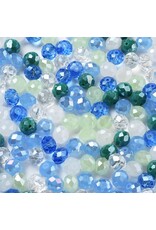 10x8mm Rondelle Blue Green Mix  50g