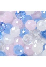 10x8mm Rondelle Blue Pink Mix  50g