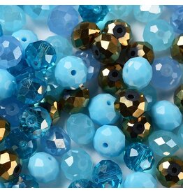 10x8mm Rondelle Blue Bronze Mix  50g