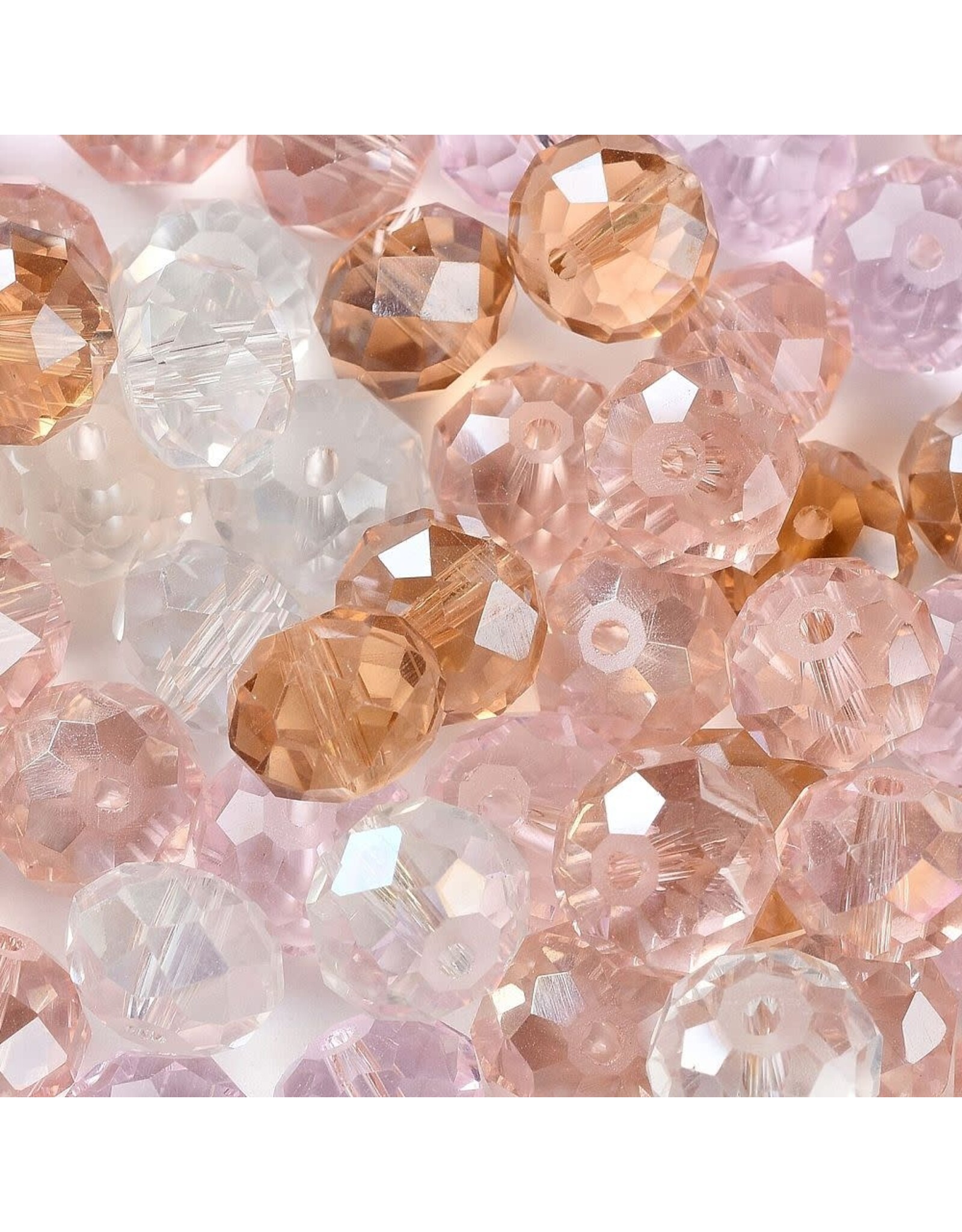 10x8mm Rondelle Pink Topaz Mix  50g