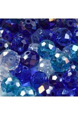 10x8mm Rondelle Blue  Mix  50g
