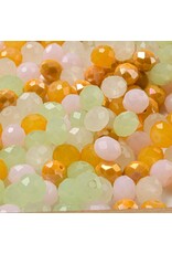 10x8mm Rondelle  Green Yellow Mix  50g