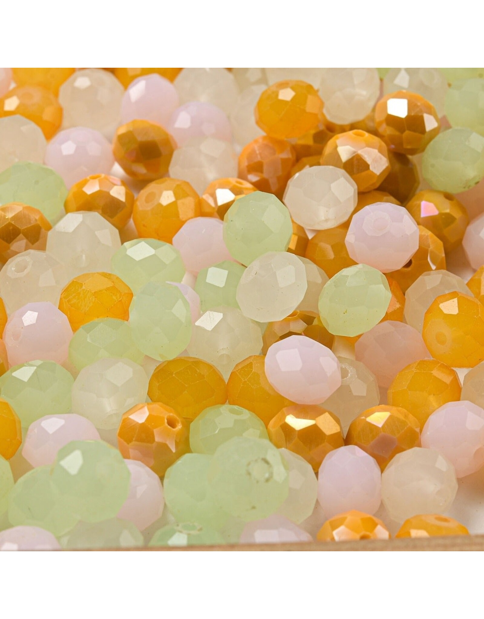 10x8mm Rondelle  Green Yellow Mix  50g