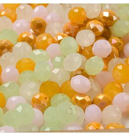10x8mm Rondelle  Green Yellow Mix  50g