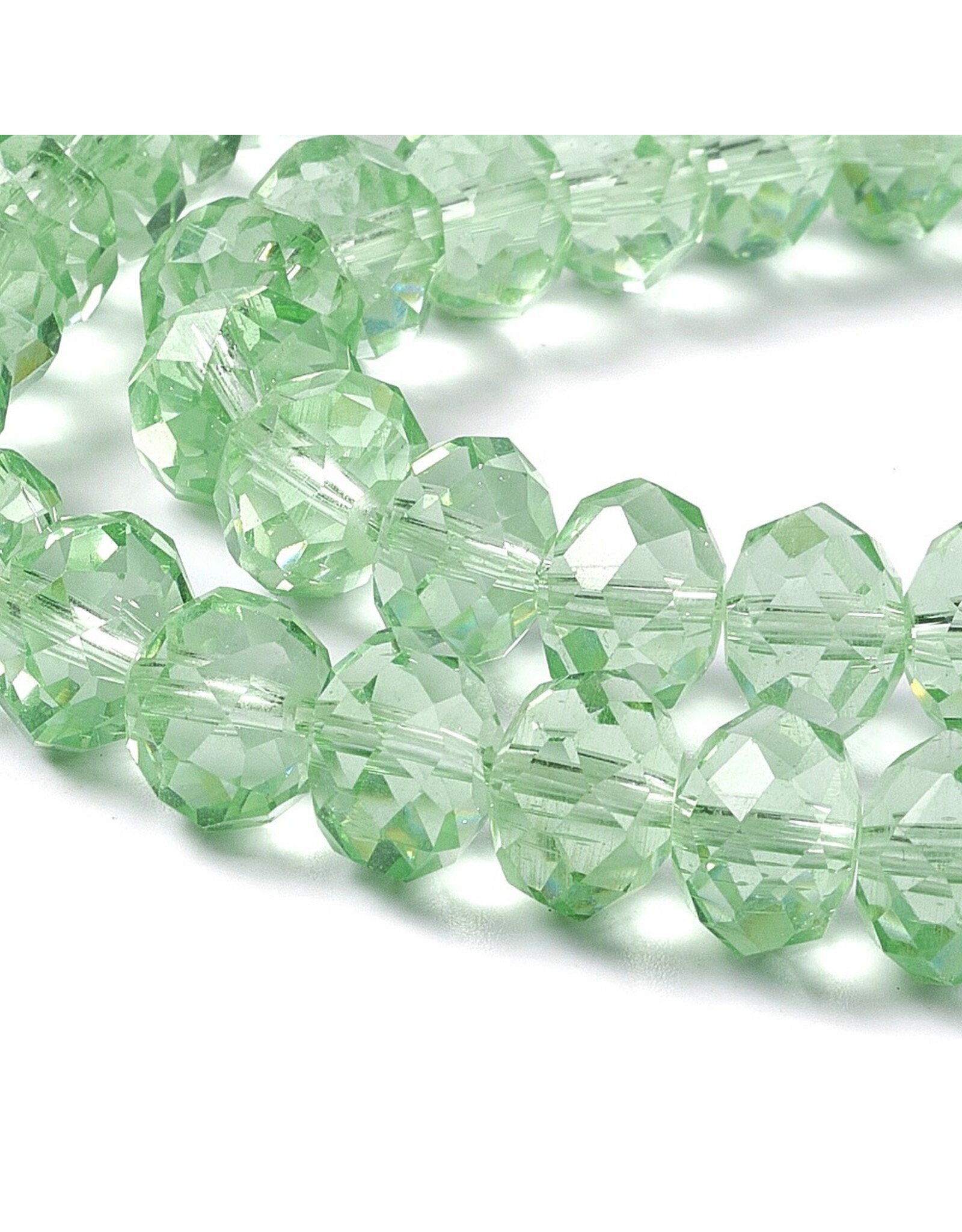 12x8mm Rondelle Peridot Green  x35