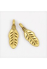 Feather Antique Gold 17x6mm