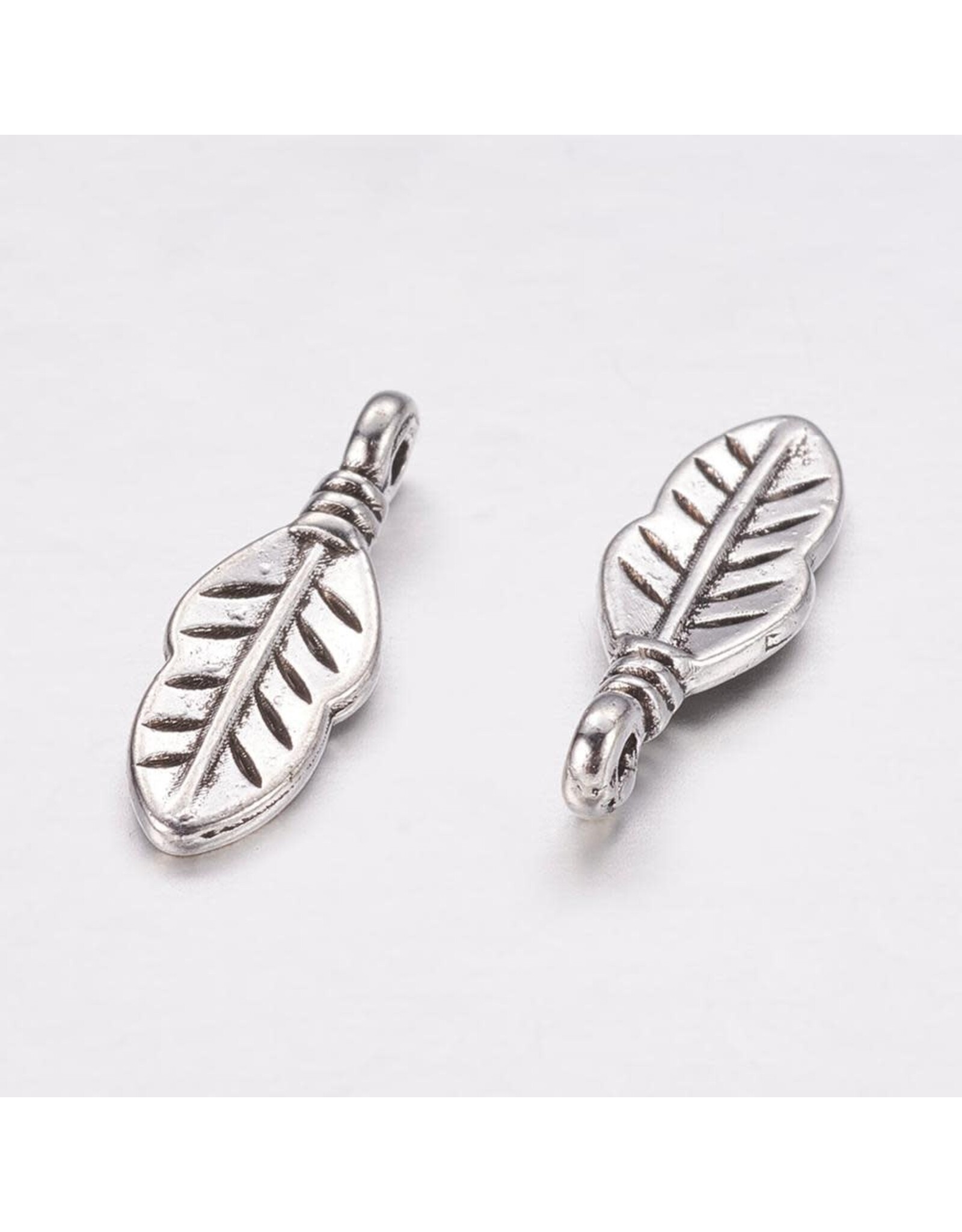 Feather Antique Silver 17x6mm NF