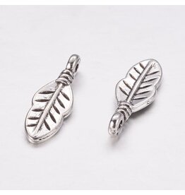 Feather Antique Silver 17x6mm NF