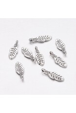 Feather Antique Silver 17x6mm NF