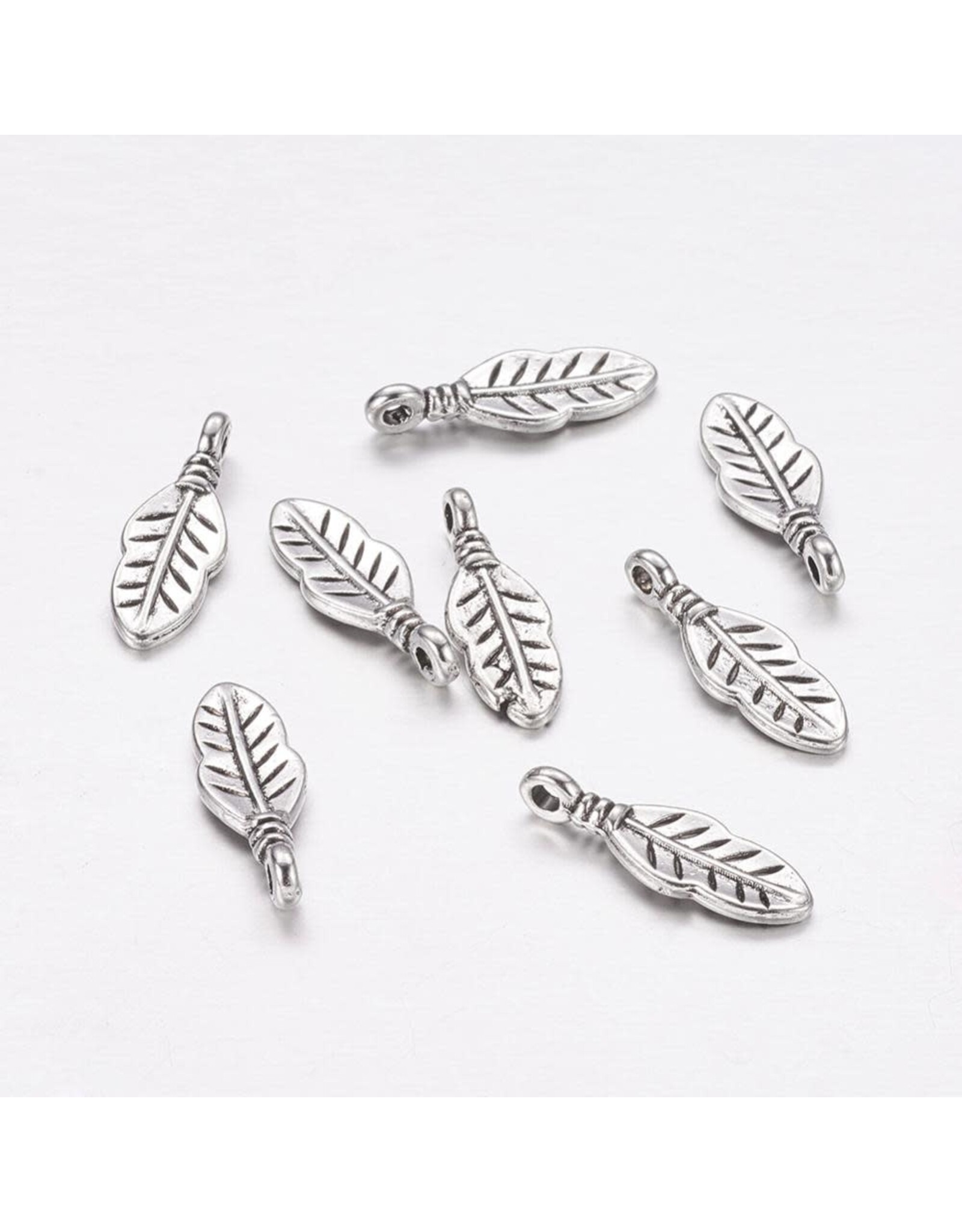 Feather Antique Silver 17x6mm NF