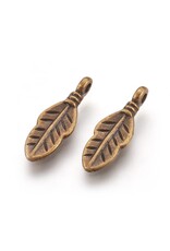 Feather Antique Brass 17x6mm