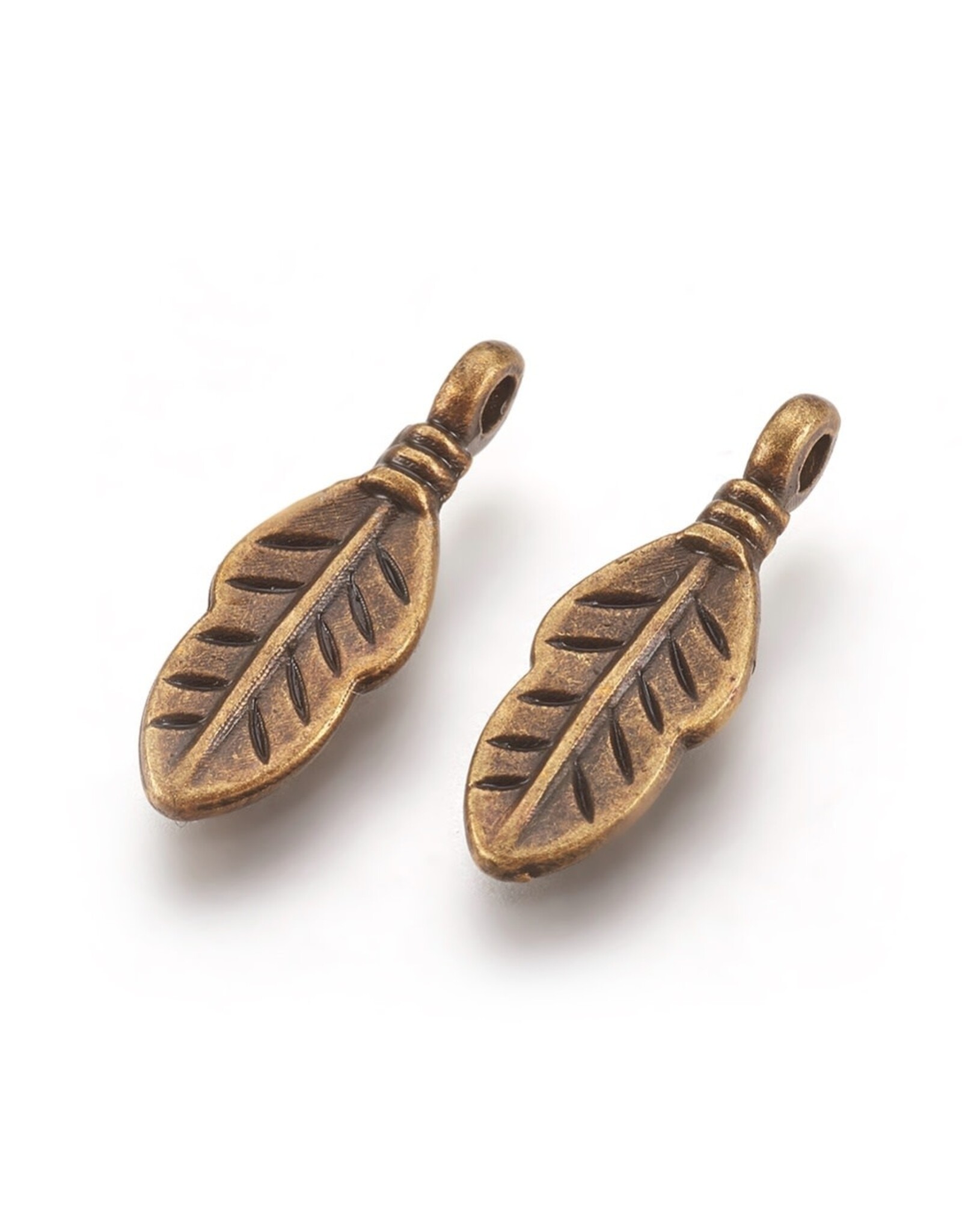 Feather Antique Brass 17x6mm