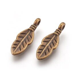 Feather Antique Brass 17x6mm