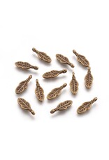 Feather Antique Brass 17x6mm
