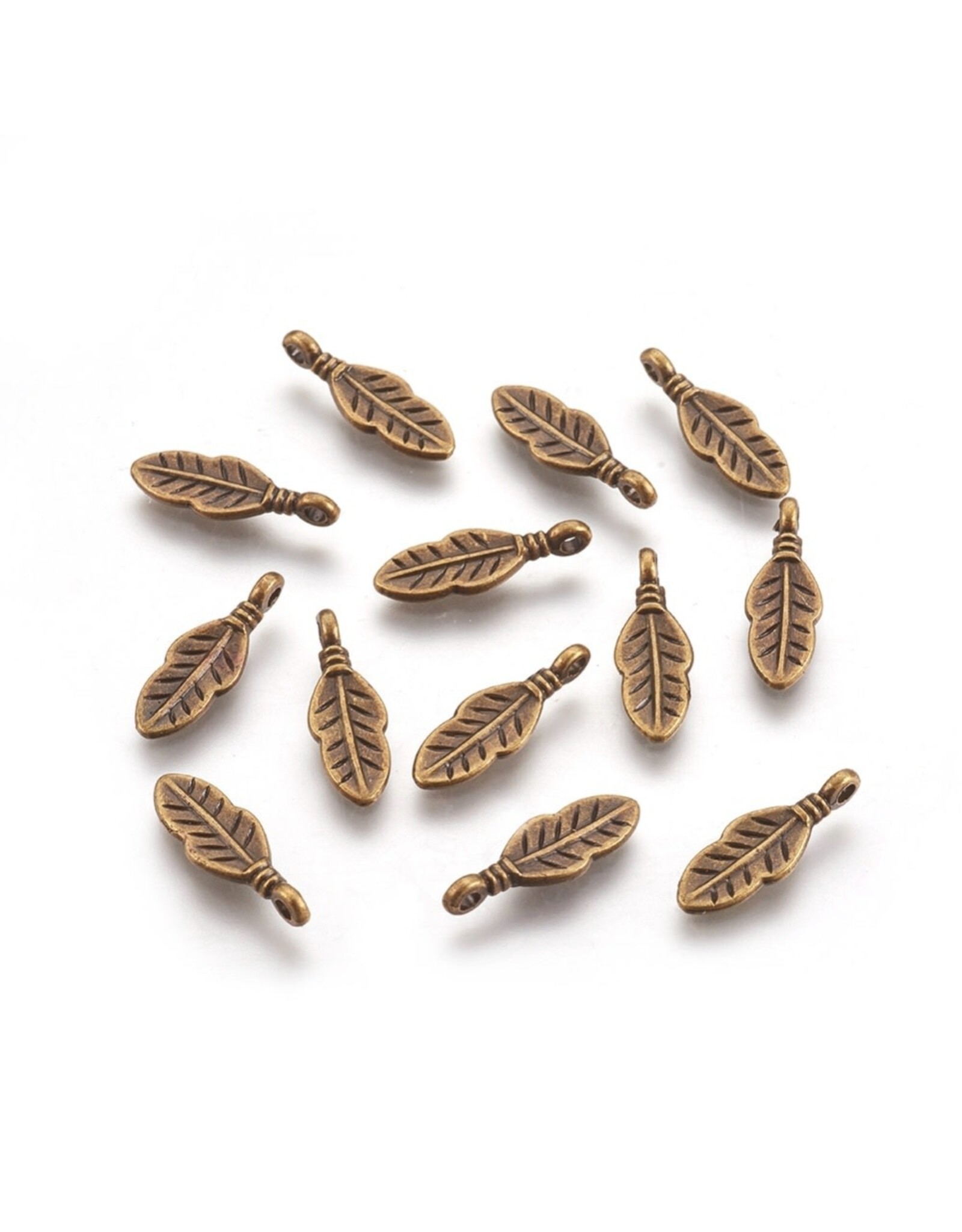 Feather Antique Brass 17x6mm