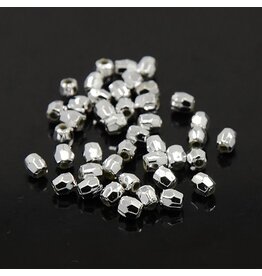 4mm  Faceted Silver   x500