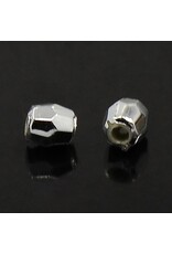 4mm  Faceted Silver   x500