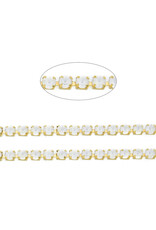 Rhinestone Banding 1 row 2mm Gold/White Opal  x1 foot