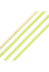 Rhinestone Banding 1 row 2mm Gold/Neon Yellow x1 foot