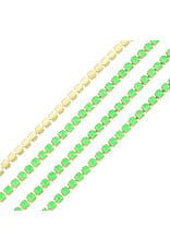 Rhinestone Banding 1 row 2mm Gold/Neon Green  x1 foot
