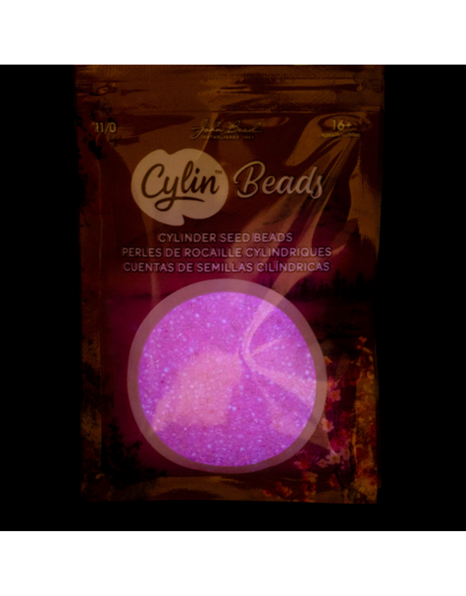 cb1139   11 Cylin Glow In Dark Rose to Dark Pink c/l  12g