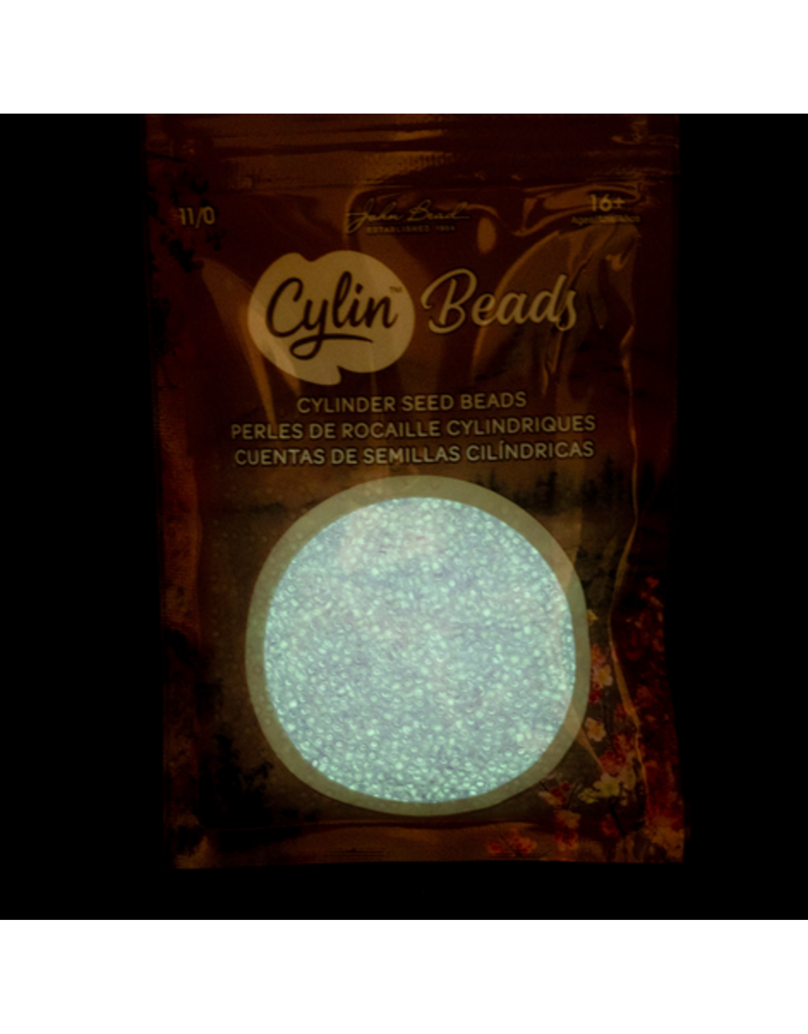 cb1141  11 Cylin Glow In Dark Purple to White  c/l  12g