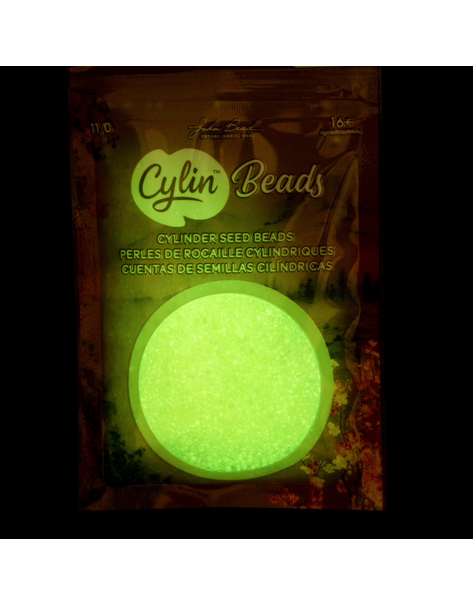 cb1142  11 Cylin Glow In Dark Yellow to Yellow  c/l  12g