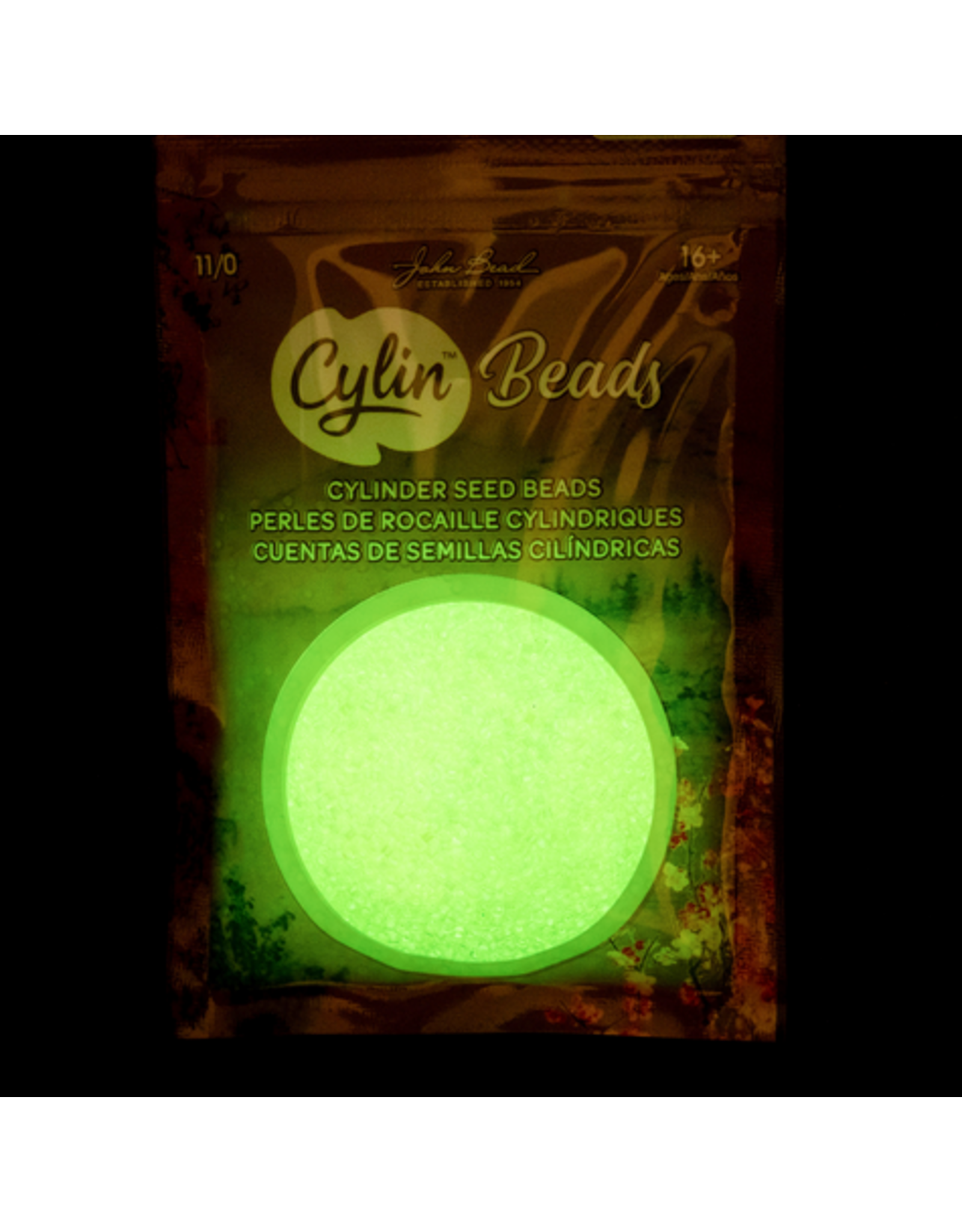 cb1143  11 Cylin Glow In Dark Yellow to Yellow  c/l  12g