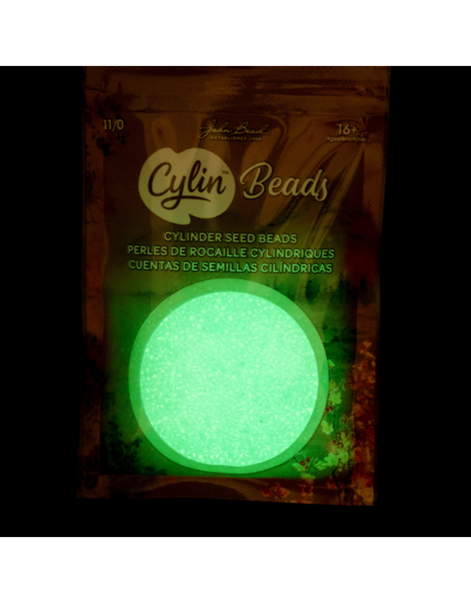 cb1145  11 Cylin Glow In Dark Light Green to Green  c/l  12g