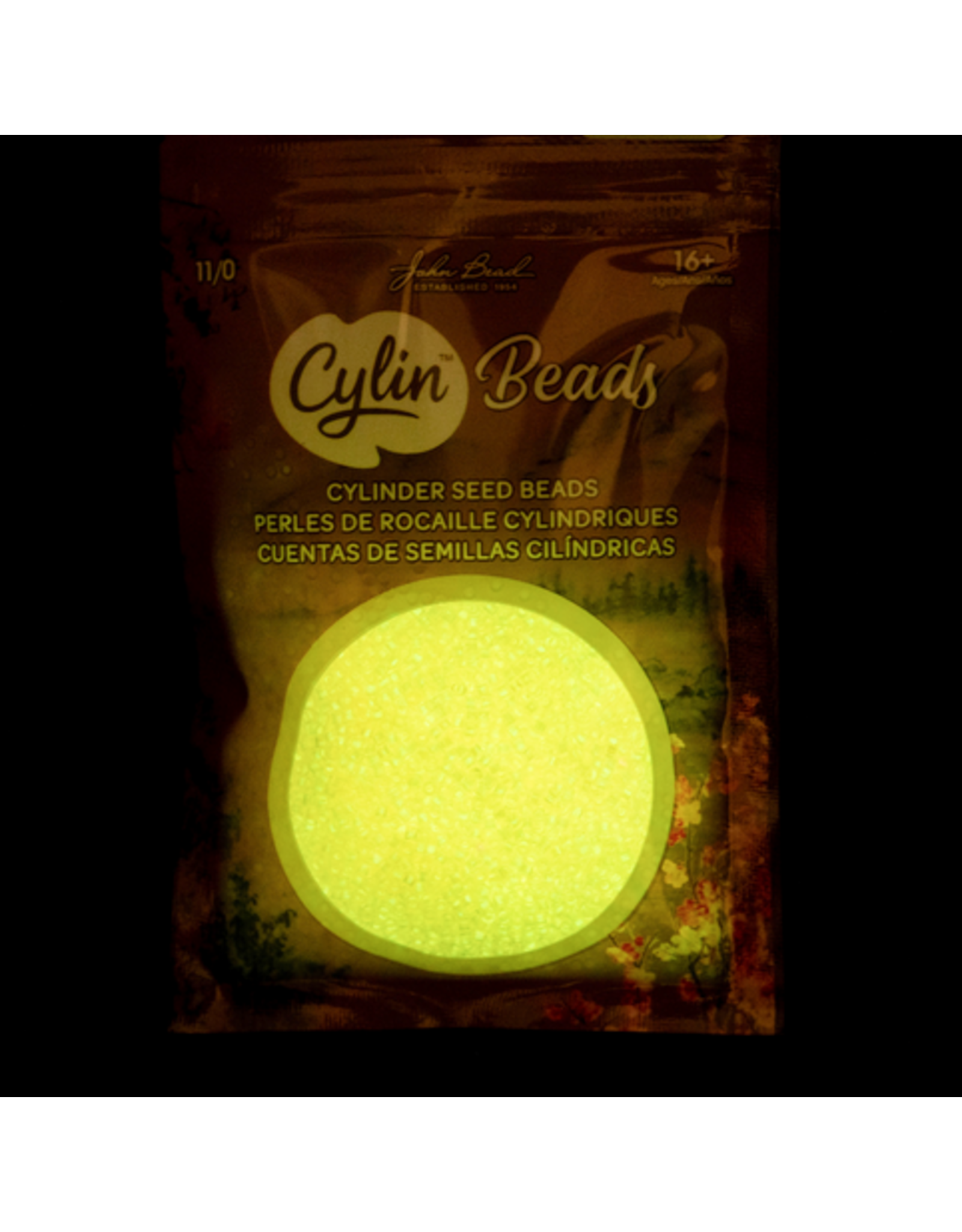 cb1147  11 Cylin Glow In Dark Light Orange to Yellow  c/l  12g