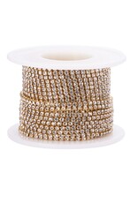 Rhinestone Banding 1 row 2mm Gold/Clear