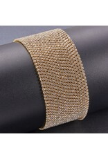Rhinestone Banding 1 row 2mm Gold/Clear
