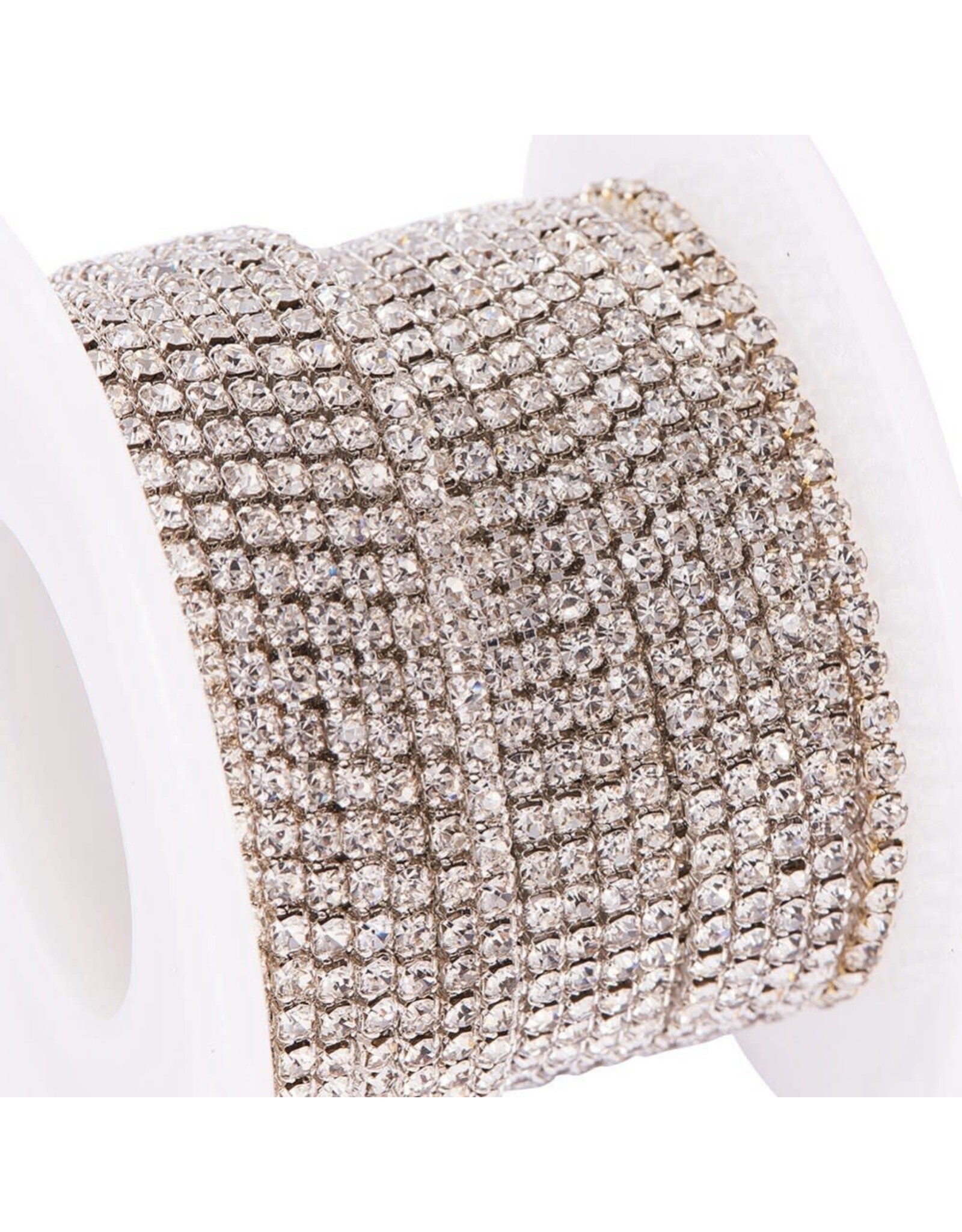 Rhinestone Banding 1 row 2mm Silver/Clear