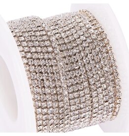 Rhinestone Banding 1 row 2mm Silver/Clear