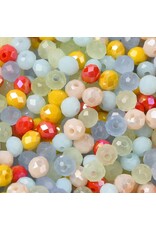 4x3mm Rondelle Red Blue Yellow  Mix  50g