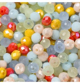 4x3mm Rondelle Red Blue Yellow  Mix  50g