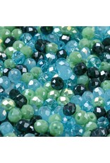 4x3mm Rondelle Blue Green Mix  50g