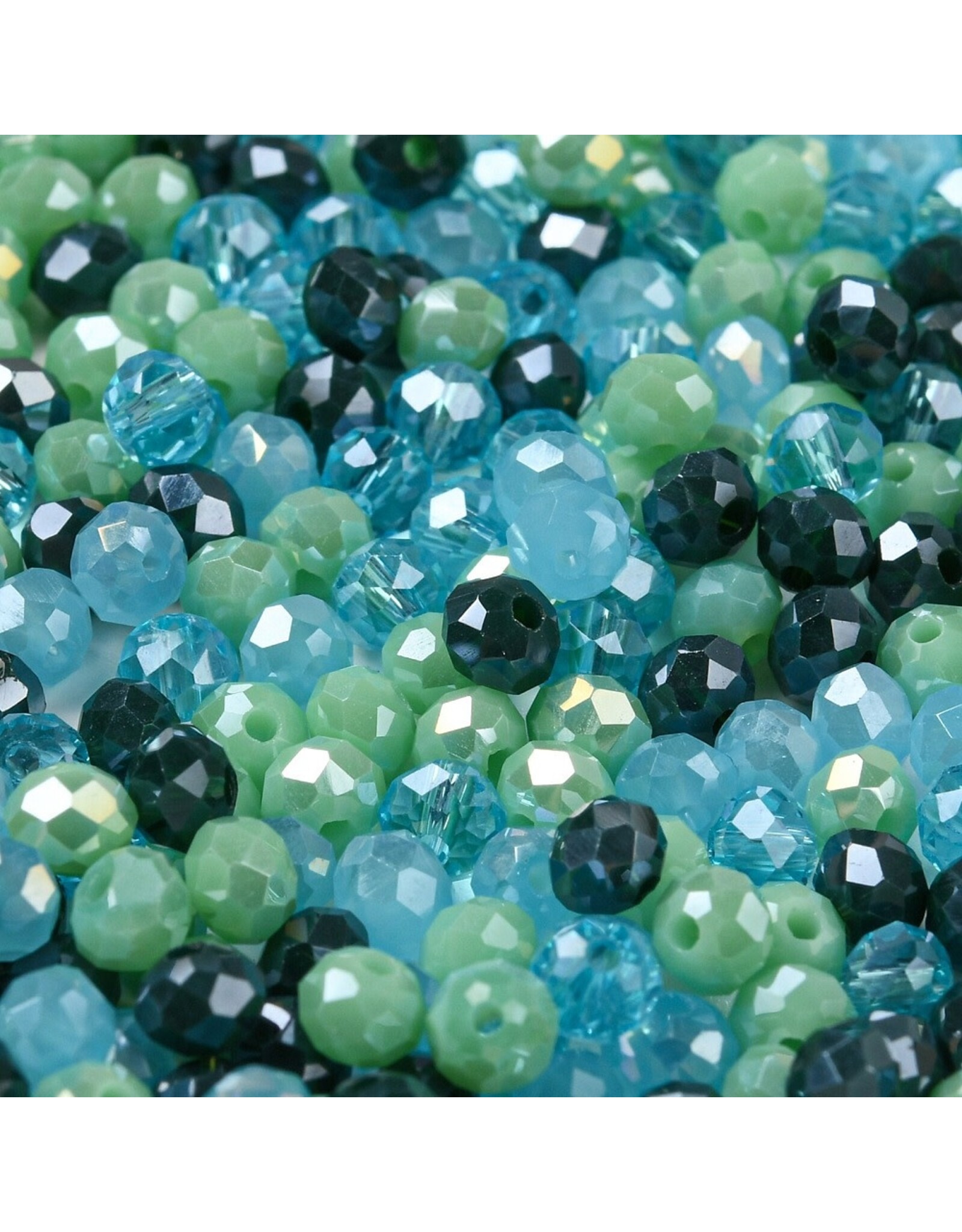 4x3mm Rondelle Blue Green Mix  50g