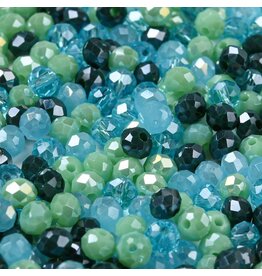4x3mm Rondelle Blue Green Mix  50g
