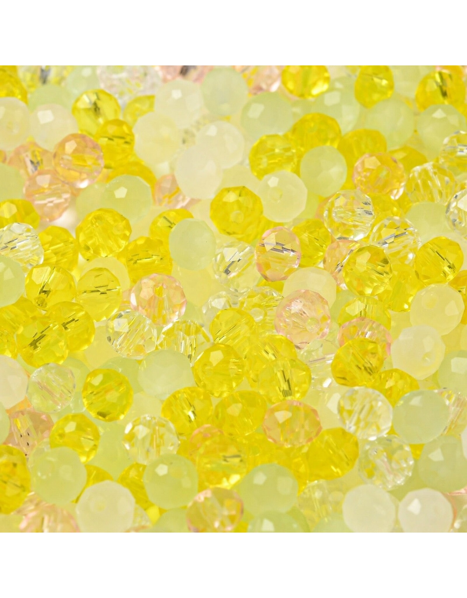 4x3mm Rondelle Green Yellow Mix  50g