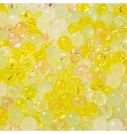 4x3mm Rondelle Green Yellow Mix  50g