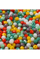 4x3mm Rondelle Orange Yellow Blue Mix  50g