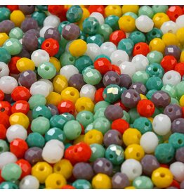 4x3mm Rondelle Orange Yellow Blue Mix  50g