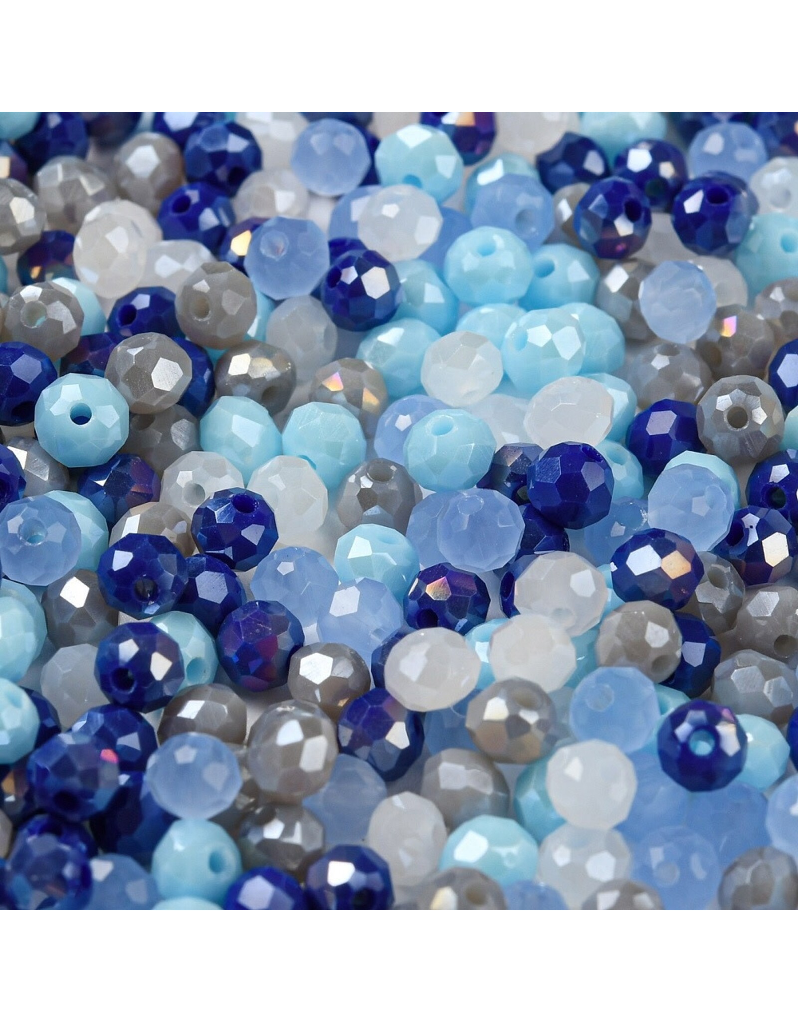 4x3mm Rondelle  Blue White Mix  50g
