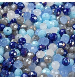 4x3mm Rondelle  Blue White Mix  50g